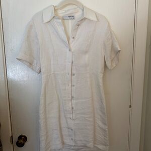 White button up mini dress